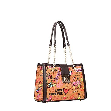 Graffiti Heart Handbag