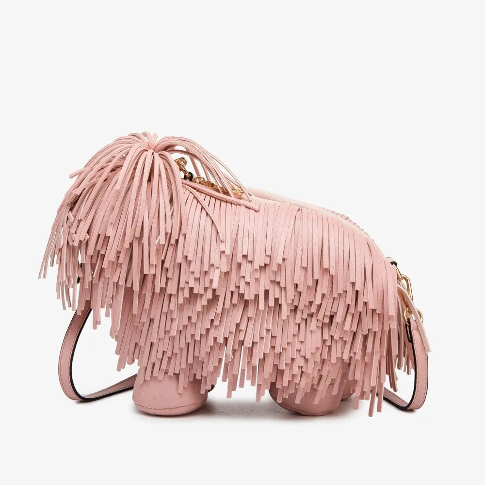 Shaggy Dog Purse Pink