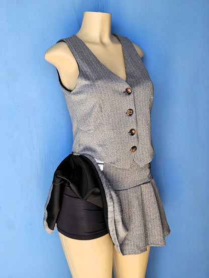 Pinstripe Vest & Skirt Set