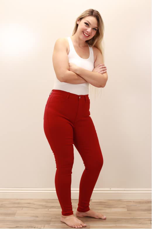 Red Stretch Jean