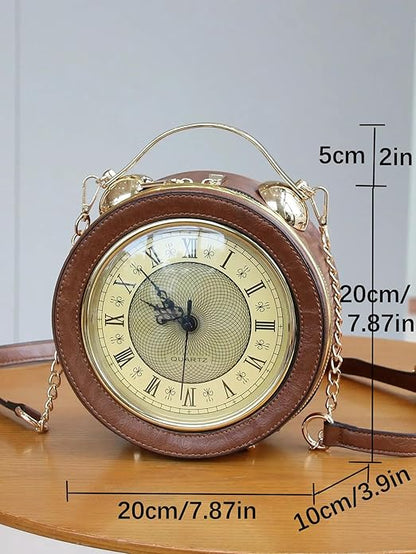 Retro Clock Crossbody Purse