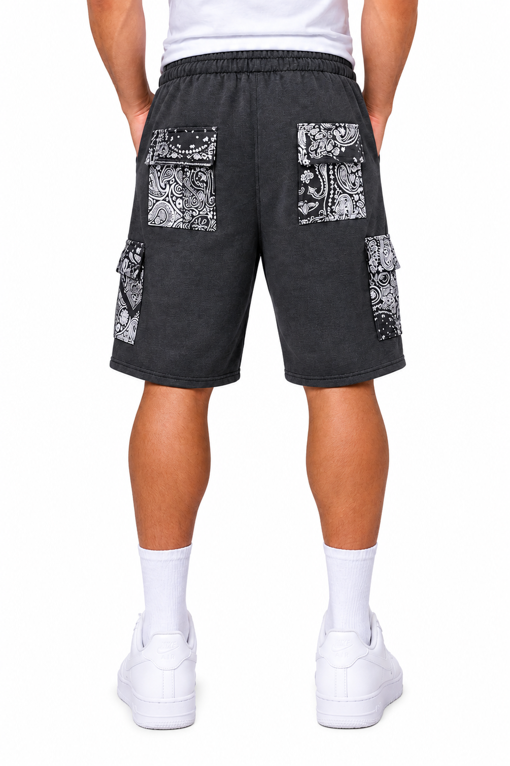 Paisley Cargo Shorts (Charcoal)