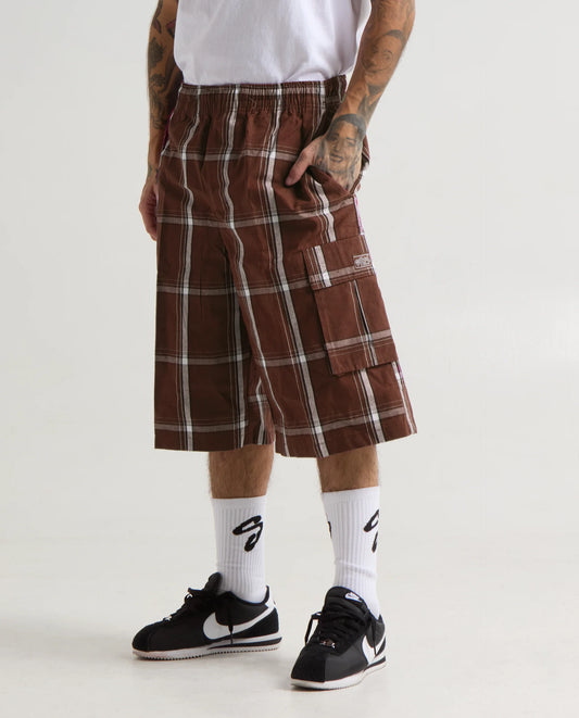 Shaka Wear Plaid Shorts Brown