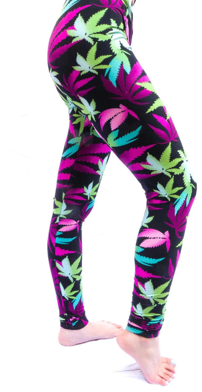 Purple Marijuana Legging