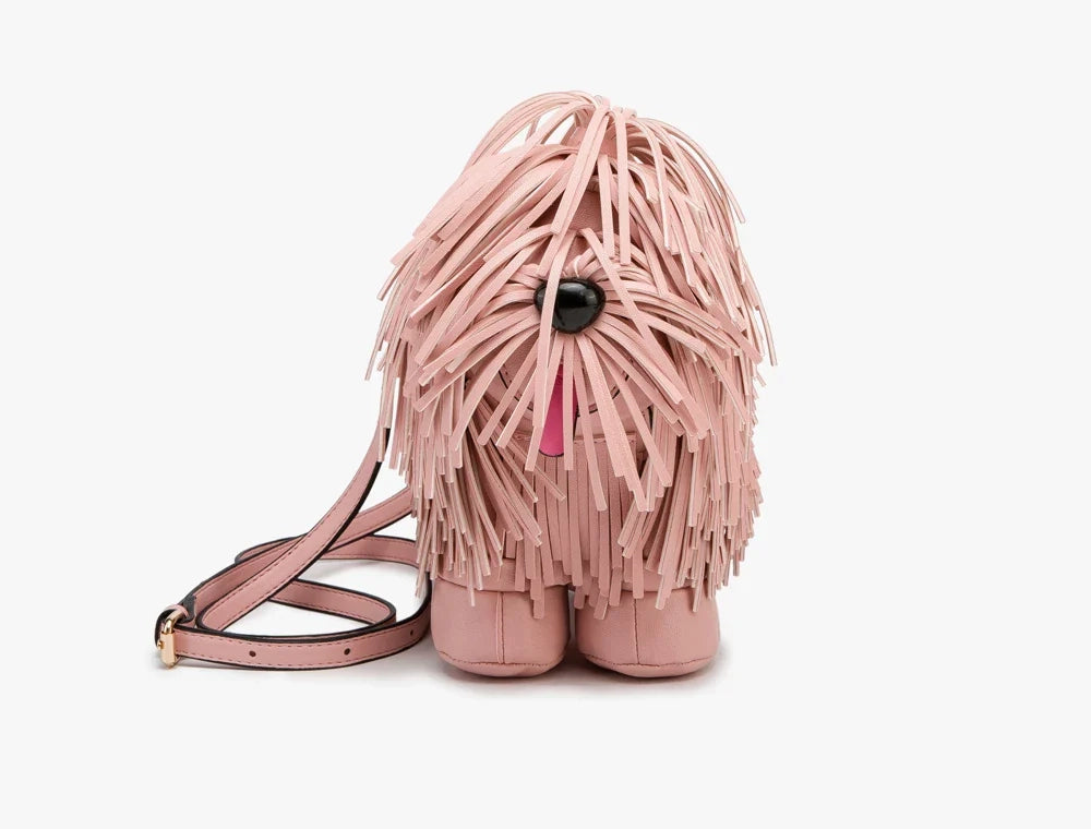 Shaggy Dog Purse Pink