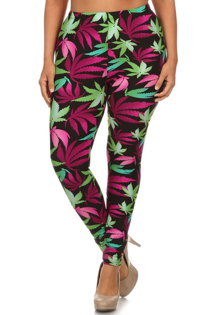 Purple Marijuana Legging