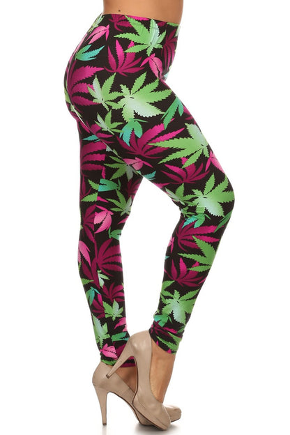 Purple Marijuana Legging