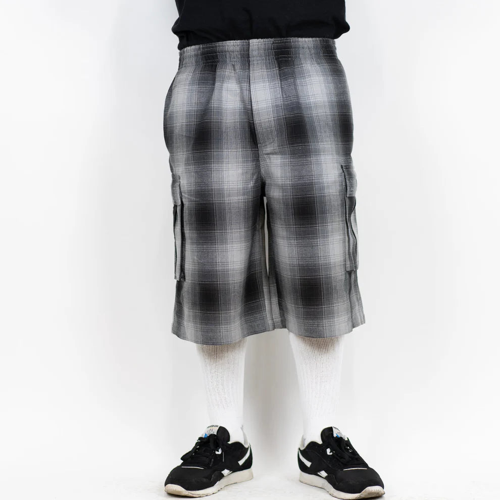 Black/Grey Cargo Checker Shorts (FB County)