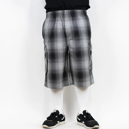 Black/Grey Cargo Checker Shorts (FB County)