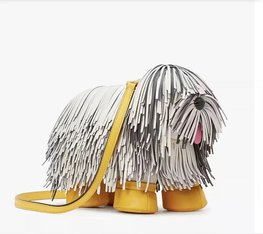Shaggy Dog Purse White