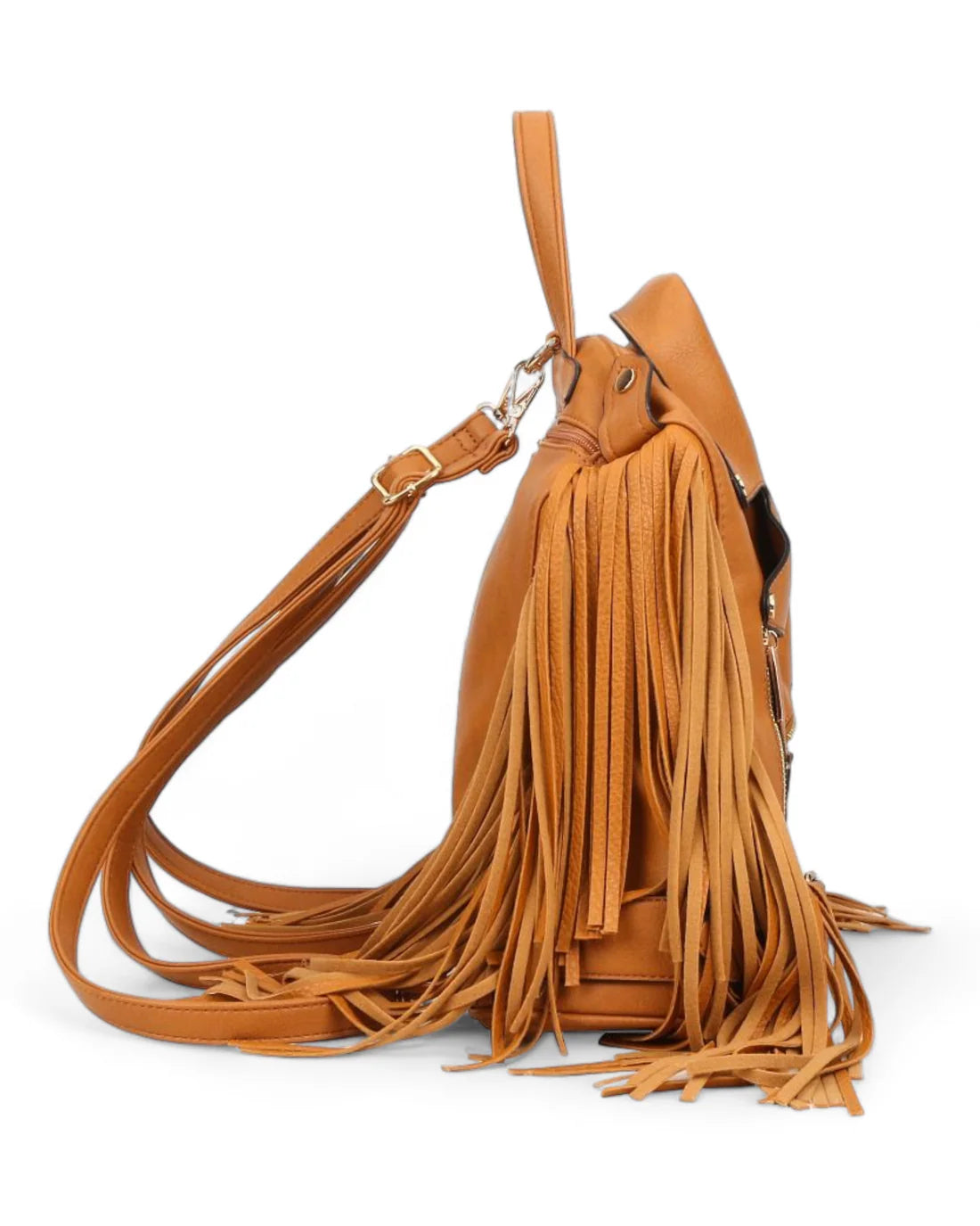 Jacket Design Fringed Backpack (Bronze)