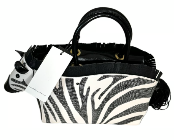 Zebra Satchel Crossbody Handbag
